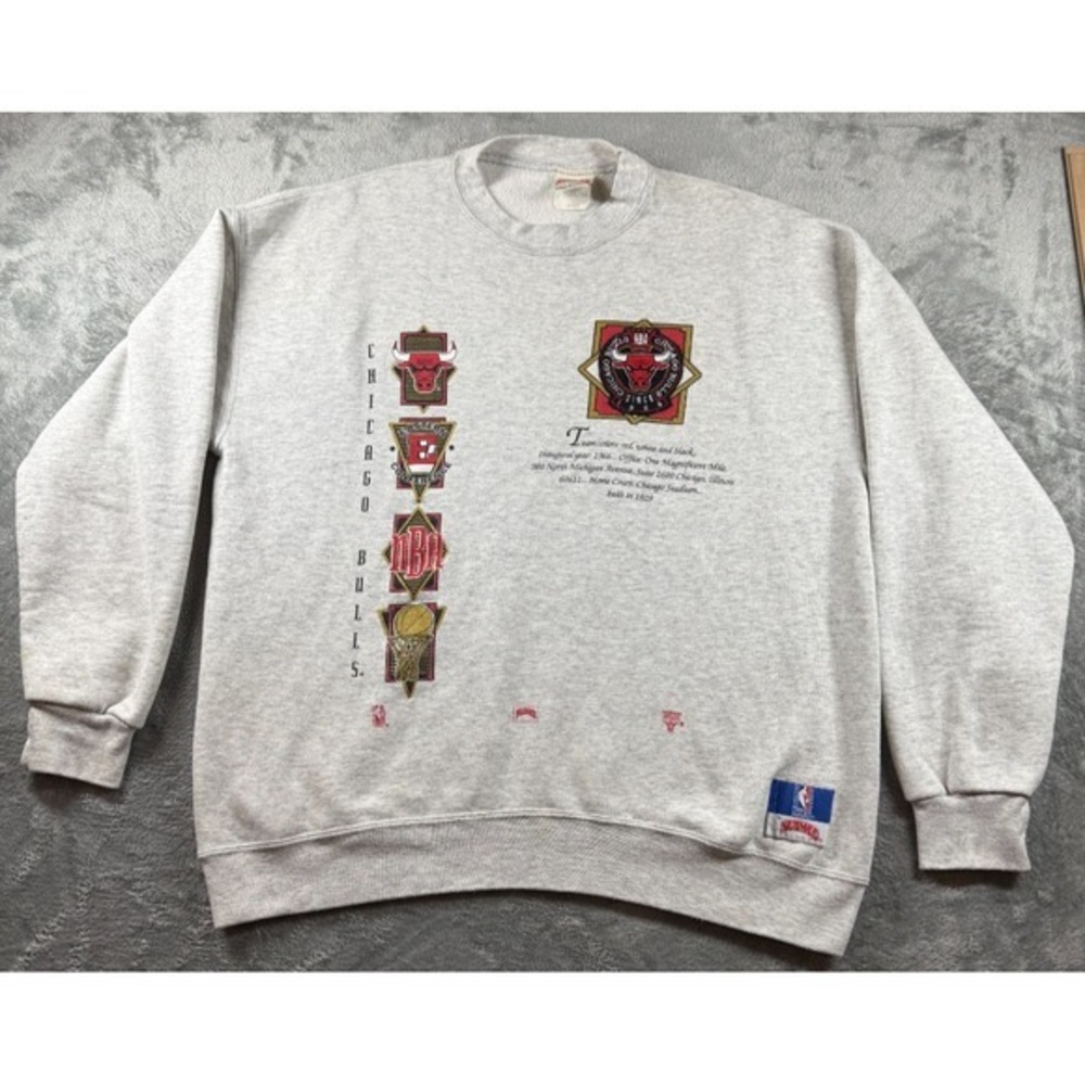 VTG 90s Chicago Bulls Nutmeg Crewneck Sweatshirt Mens XL Embroidered Rare